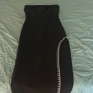 Black strapless maxi dress